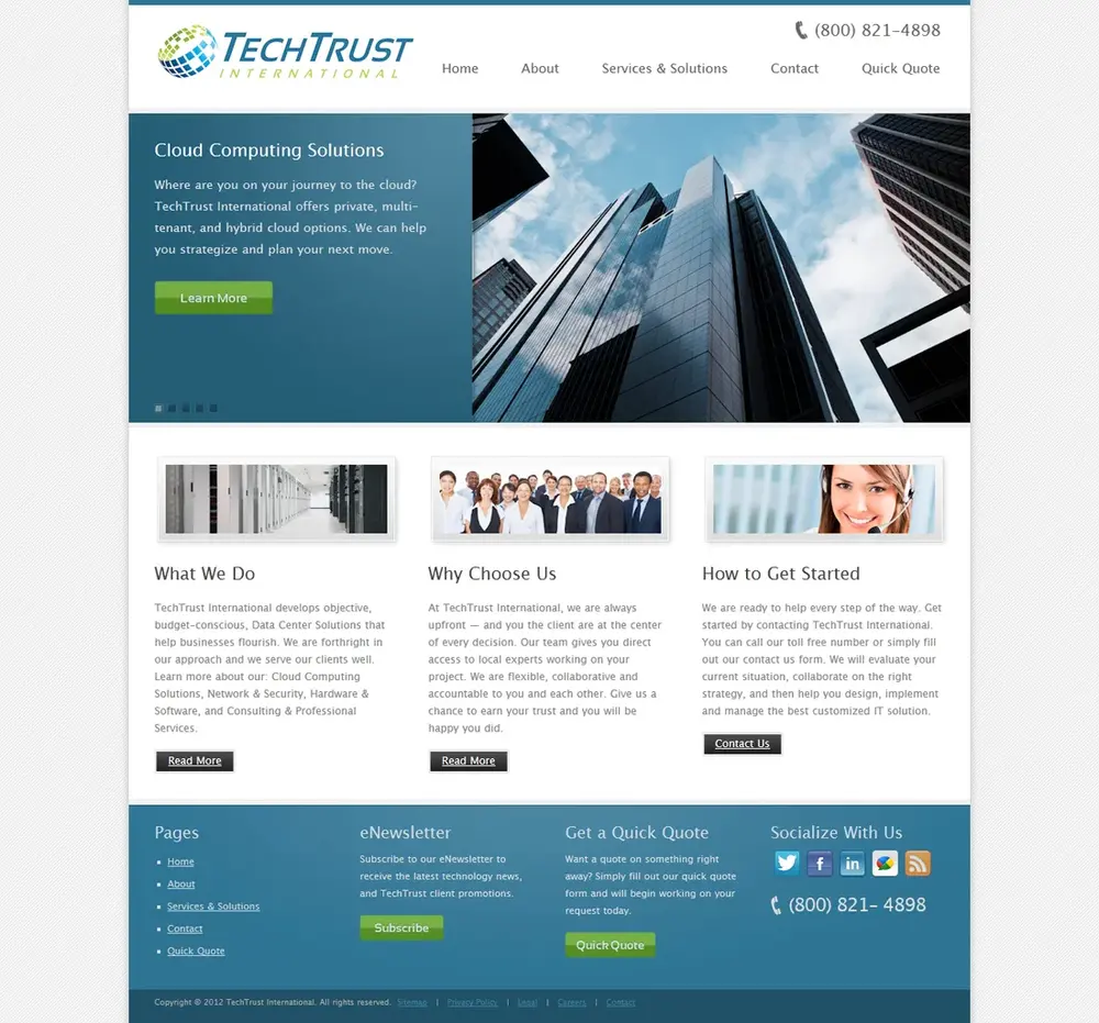 A website Columbus Website Design built, shown on screen