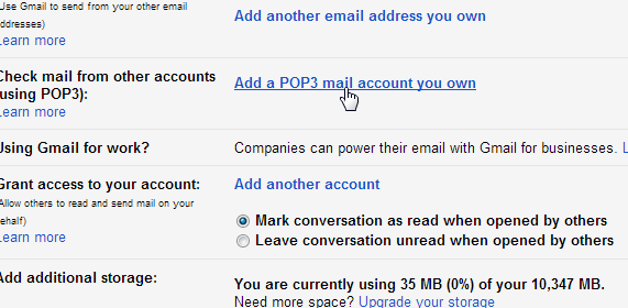 Add POP3 SMTP Gmail